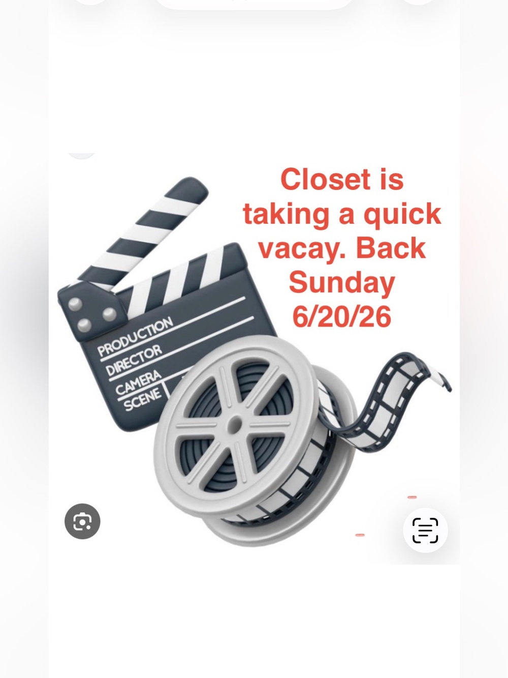 Taking a quick vacay. Closet will reopen Sunday afternoon. Look and like 🩷